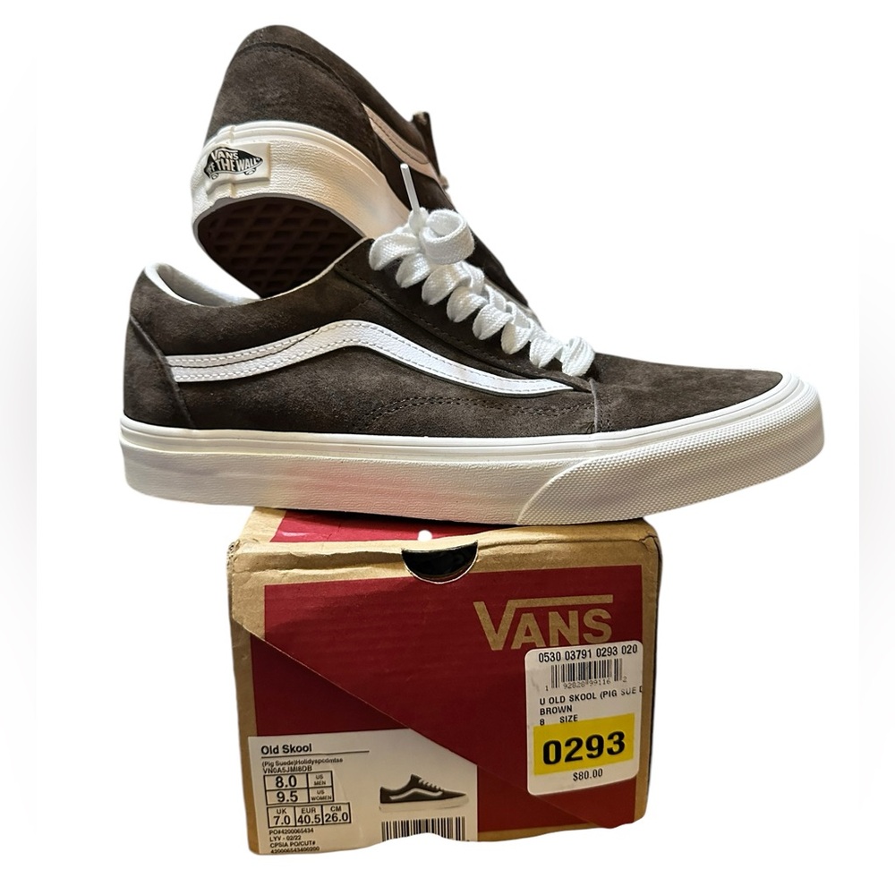 NIB RARE Vans Old Skool Brown Pig Suede Sneakers Shoes UNISEX Men 8 Women 9.5 - Picture 2 of 16